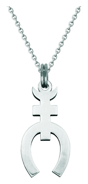 Pendentif en acier inoxydable et en argent "Livestock Iron"Referencia: CO0960Pendentif en argent sterling et acier poli.Medida: 21x39mm.