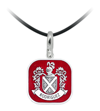 Silberanhänger "Heraldisches Familienwappen" (Rot)Ref. Code: CO1150Anhänger aus Sterlingsilber.Von Hand emailliert.Gr&ouml;&szlig;e: 20x20mm.