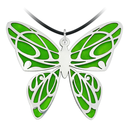 Colgante "Mariposa" Art Nouveau (Verde)Referencia: CO1177Colgante fabricado en plata de ley.Esmaltado a mano.Piezas de museo inspiradas en las obras mas representativas del movimiento Art Nouveau y Art Déco, y del modernismo de finales del siglo XIX y principios del siglo XX.Medida: 53x45mm.