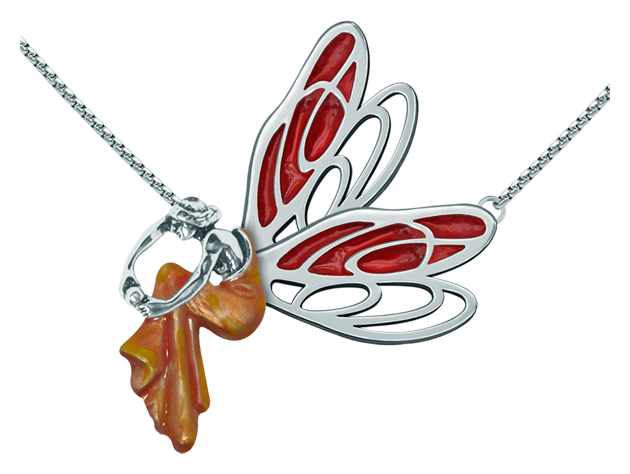 Pendentif Art Nouveau en argent "Femme assise avec des ailes" (Rouge)Referencia: CO1579Pendentif en acier inoxydable poli et en argent sterling émaillé.Pièces de musée inspirées des œuvres les plus représentatives des mouvements Art nouveau et Art déco, et du modernisme de la fin du XIXe siècle et du début du XXe siècle.Medida: 49x62mm.