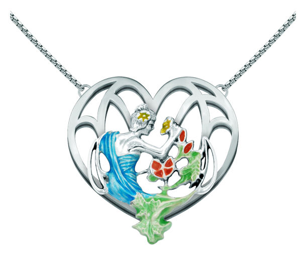 Pendentif Art Nouveau en argent "Coeur"Referencia: CO1604Pendentif en argent sterling émaillé à la main et chaîne en acier.Pièces de musée inspirées des œuvres les plus représentatives des mouvements Art nouveau et Art déco, et du modernisme de la fin du XIXe siècle et du début du XXe siècle.Medida: 45x45mm.
