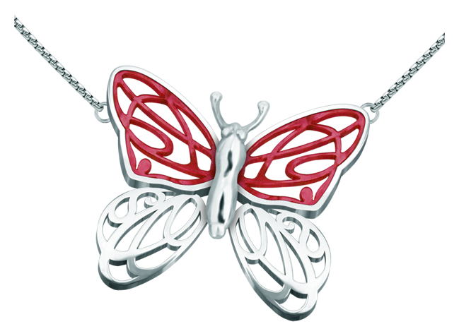 Pendentif en argent et nacre "Papillon avec ailes Art Nouveau" (Rouge)Referencia: CO1617Pendentif papillon Art Nouveau en argent sterling et acier.Pièces de musée inspirées des œuvres les plus représentatives des mouvements Art nouveau et Art déco, et du modernisme de la fin du XIXe siècle et du début du XXe siècle.Medida: 50x41mm.