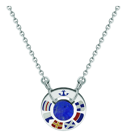 Anhänger aus Silber, Stahl und Lapislazuli "Nautische Flaggen" (Lapis lazuli)Ref. Code: CO1848Personalisierter Rad-Anhänger mit nautischen Flaggen, die Ihren Namen darstellen, aus Sterlingsilber geschnitzt und in Ihren repräsentativen Farben einbrennlackiert, mit einem Lapislazuli in der Mitte.Gr&ouml;&szlig;e: 20x20mm.