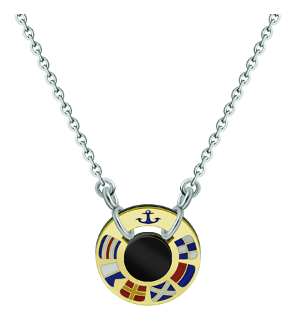 Pendentif en or, acier et onyx noir "Drapeaux nautiques en couleurs" (Onix)Referencia: CO1855Pendentif personnalisé en forme de roue avec des drapeaux nautiques représentant votre nom, sculpté en or 18 carats et émaillé au four aux couleurs de votre représentant, avec un onyx noir au centre.Medida: 20x20mm.