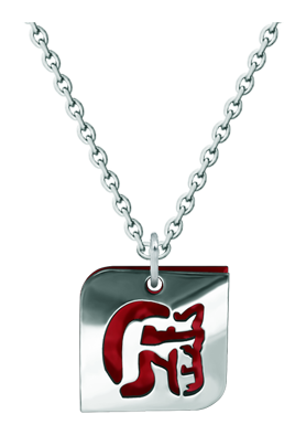 Pendentif en argent et acier "Silhouette de cheval ajourée" (Rouge)Referencia: CO1888Pendentif en argent sterling et acier émaillé poli.Medida: 18x18mm.