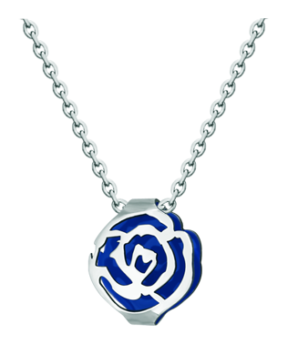 Pendentif Art Nouveau en argent "Rose" (Bleu)Referencia: CO1893Pendentif en forme de rose ajourée Art Nouveau en argent sterling émaillé.Medida: 18x16mm.