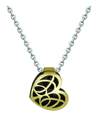 Pendentif en or 9 kt "Art Nouveau Heart" (Noir)Referencia: CO1896Pendentif Art Nouveau en forme de cœur ajouré en or 9 kt émaillé.Medida: 17x19mm.