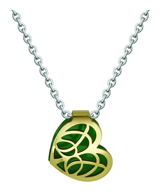 Pendentif en or 9 kt "Art Nouveau Heart" (Vert)Referencia: CO1896Pendentif Art Nouveau en forme de cœur ajouré en or 9 kt émaillé.Medida: 17x19mm.