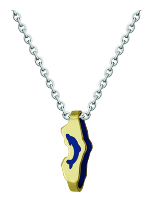 Pendentif en or "Dauphin"Referencia: CO1901Pendentif en or 9kt émaillé et ajouré en forme de dauphin.Medida: 7x21mm.