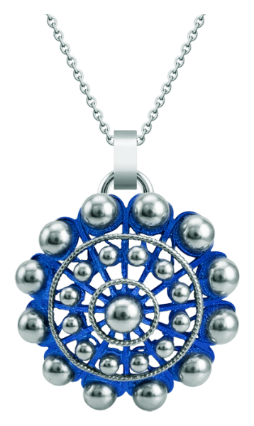 Pendentif bouton Charro émaillé argent 50mm (Bleu)Referencia: CO1922Pendentif en forme de bouton Charro plaqué en argent sterling émaillé au four.Medida: 50x50mm.