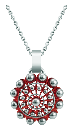 Pendentif bouton Charro émaillé argent 30mm (Rouge)Referencia: CO1934Pendentif en forme de bouton Charro plaqué en argent sterling émaillé au four.Medida: 30x30mm.