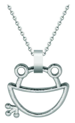 Pendentif en argent "Grenouille de l'Université de Salamanque"Referencia: CO1937Pendentif en argent sterling.Silhouette de grenouille avec la main tendue.Medida: 36x32mm.