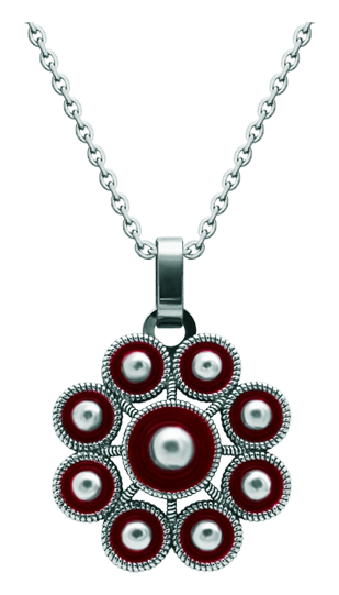 Colgante Botón Charro en plata y acero (Rojo)Referencia: CO1961Colgante fabricado en plata de ley esmaltada al horno y acero pulido suave al tacto.Medida: 29x29mm.