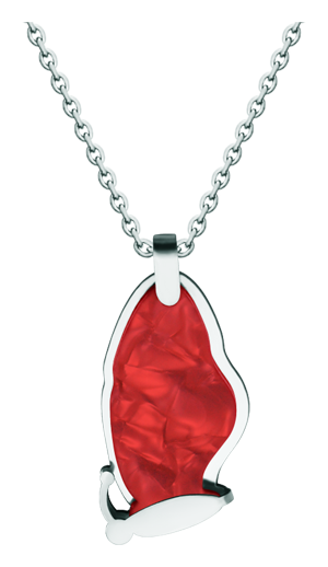 Colgante de Mariposa Art Déco de acero y nácar (Rojo)Referencia: CO1972Colgante fabricado en acero pulido suave al tacto y celulosa de nácar.Piezas de museo inspiradas en las obras mas representativas del movimiento Art Nouveau y Art Déco, y del modernismo de finales del siglo XIX y principios del siglo XX.Medida: 18x37mm.