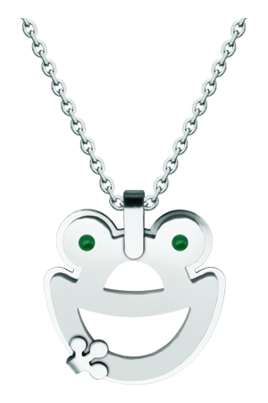 Pendentif grenouille en argent et acierReferencia: CO1983Pendentif en argent sterling et en acier inoxydable lisse et poli.Medida: 27x30mm.
