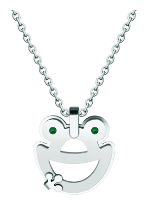 Frosch-Anhänger aus Silber und StahlRef. Code: CO1984Anhänger aus Sterlingsilber und glatt poliertem Edelstahl.Gr&ouml;&szlig;e: 22x26mm.