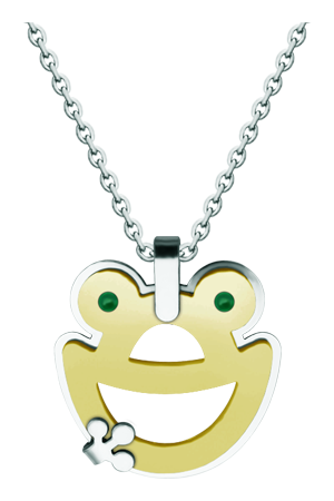 Frosch-Anhänger aus Gold und StahlRef. Code: CO1985Anhänger aus 18 Karat Gold und poliertem Stahl, der sich glatt anfühlt.Gr&ouml;&szlig;e: 27x30mm.