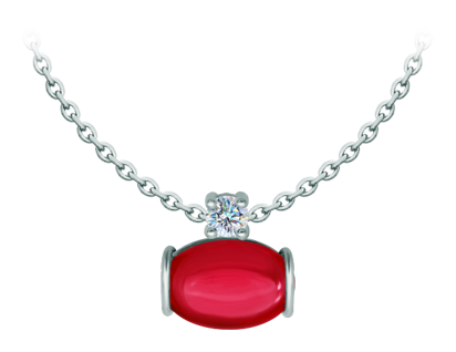 Colgante de plata con moissanita y cristal ovalado de colores (Rojo)Referencia: CO1993Colgante fabricado en plata de ley con un cabujón de cristal de colores de 16x12mm y una moissanita talla brillante de 5mm engastada.La moissanita es una gema preciosa creada en laboratorio que se ha ganado un lugar especial en la joyería por su belleza y cualidades únicas, deslumbra por su brillo superior al del diamante y su gran resistencia (9,25 en la escala de Mohs).Descubierta originalmente en un meteorito a finales del siglo XIX, y ese origen “estelar” le otorga un encanto singular.Llena de destellos únicos, combina lujo y elegancia en una sola joya.Medida: 16x12mm.
