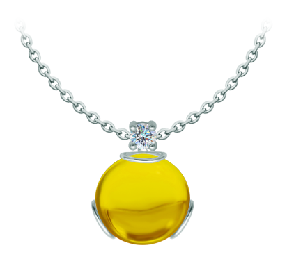 Pendentif en argent avec moissanite et verre taillé en cabochon (Jaune)Referencia: CO1997Pendentif en argent sterling avec un cabochon en verre coloré de 18x18mm et une moissanite de 5mm taillée en brillant.La moissanite est une pierre précieuse créée en laboratoire qui a gagné une place spéciale dans la joaillerie en raison de sa beauté et de ses qualités uniques. Elle éblouit par son éclat semblable à celui d'un diamant et par sa grande résistance (9,25 sur l'échelle de Mohs).Découverte à l'origine dans une météorite à la fin du 19e siècle, cette origine 