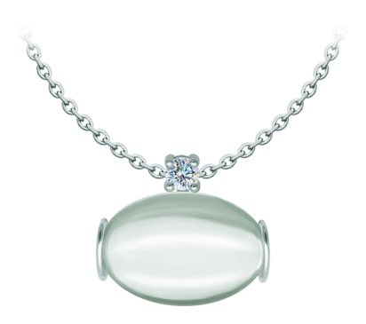 Silberanhänger mit Moissanit und BergkristallRef. Code: CO2005Anhänger aus Sterlingsilber mit einem 25x18 mm großen farbigen Glascabochon und einem 5 mm großen Moissanit im Brillantschliff.Moissanit ist ein im Labor hergestellter Edelstein, der aufgrund seiner Schönheit und seiner einzigartigen Eigenschaften einen besonderen Platz in der Schmuckherstellung einnimmt. Er besticht durch seinen diamantenähnlichen Glanz und seine hohe Festigkeit (9,25 auf der Mohs-Skala).Ursprünglich wurde er Ende des 19. Jahrhunderts in einem Meteoriten entdeckt, und dieser 