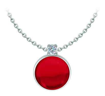 Colgante de plata con moissanita y cristal de colores (Rojo)Referencia: CO2008Colgante fabricado en plata de ley con un cabujón de cristal de colores de 18x18mm y una moissanita talla brillante de 5mm engastada.La moissanita es una gema preciosa creada en laboratorio que se ha ganado un lugar especial en la joyería por su belleza y cualidades únicas, deslumbra por su brillo superior al del diamante y su gran resistencia (9,25 en la escala de Mohs).Descubierta originalmente en un meteorito a finales del siglo XIX, y ese origen “estelar” le otorga un encanto singular.Llena de destellos únicos, combina lujo y elegancia en una sola joya.Medida: 20x20mm.