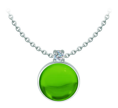 Colgante de plata con cristal de colores y moissanita (Verde)Referencia: CO2008Colgante fabricado en plata de ley con un cabujón de cristal de colores de 18x18mm y una moissanita talla brillante de 5mm engastada.La moissanita es una gema preciosa creada en laboratorio que se ha ganado un lugar especial en la joyería por su belleza y cualidades únicas, deslumbra por su brillo superior al del diamante y su gran resistencia (9,25 en la escala de Mohs).Descubierta originalmente en un meteorito a finales del siglo XIX, y ese origen “estelar” le otorga un encanto singular.Llena de destellos únicos, combina lujo y elegancia en una sola joya.Medida: 20x20mm.
