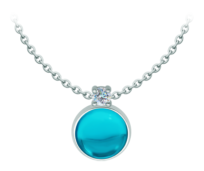 Colgante de plata con cristal de colores y moissanita (Azul)Referencia: CO2010Colgante fabricado en plata de ley con un cabujón de cristal de colores de 14x14mm y una moissanita talla brillante de 5mm engastada.La moissanita es una gema preciosa creada en laboratorio que se ha ganado un lugar especial en la joyería por su belleza y cualidades únicas, deslumbra por su brillo superior al del diamante y su gran resistencia (9,25 en la escala de Mohs).Descubierta originalmente en un meteorito a finales del siglo XIX, y ese origen “estelar” le otorga un encanto singular.Llena de destellos únicos, combina lujo y elegancia en una sola joya.Medida: 16x16mm.