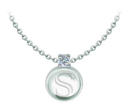 Personalized silver pendant with initial engraved in rock crystal and moissaniteRef. code: CO2014Pendant made in sterling silver with a 14x14mm stained glass cabochon personalized with your initial engraved and a 5mm brilliant cut moissanite set.Moissanite is a precious gemstone created in a laboratory that has earned a special place in jewelry for its beauty and unique qualities, it dazzles for its brilliance superior to diamond and its great resistance (9.25 on the Mohs scale).Originally discovered in a meteorite at the end of the 19th century, this 