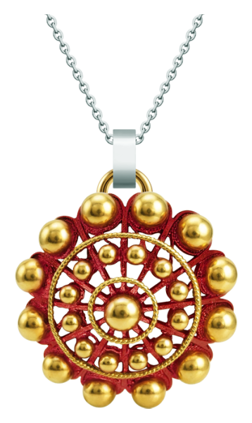 50mm Enameled Gold Charro Button Pendant (Red)
Ref. code: CO2036
Gold-plated, oven-fired enameled Salamanca Charro button pendant.
Size: 50x50mm. 50mm Enameled Gold Charro Button Pendant (Red)
Ref. code: CO2036
Gold-plated, oven-fired enameled Salamanca Charro button pendant.
Size: 50x50mm.