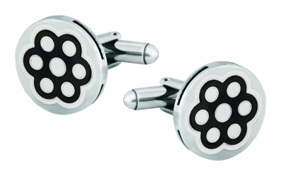 Boutons de manchette ronds en argent "Charro de Salamanca Button"Referencia: GE0266Boutons de manchette avec le typique bouton Charro de Salamanque sculpté en argent sterling et émaillé au four, fait à la main avec une grande attention aux détails.Medida: 16x16mm.