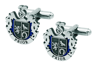 Boutons de manchette personnalisés en argent et en acier "Bouclier héraldique" (Bleu)Referencia: GE0340Boutons de manchette exclusifs, personnalisés avec l'écu héraldique de votre nom de famille sculpté et gravé en argent sterling, monté sur une base en acier émaillé d'une couleur.Medida: 18x20mm.