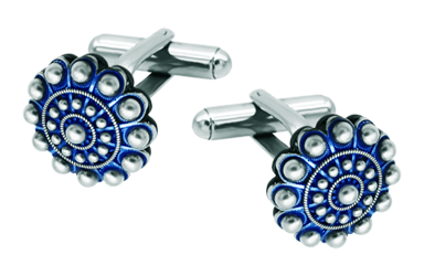 Manschettenknöpfe Charro aus emailliertem Silber und rostfreiem Stahl (Blau)Ref. Code: GE0401Manschettenknöpfe aus Edelstahl mit Charro-Knopf aus emailliertem Sterlingsilber und Edelstahl.Gr&ouml;&szlig;e: 16x16mm.