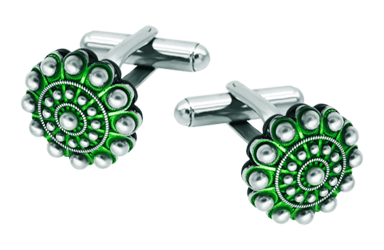 Manschettenknöpfe Charro aus emailliertem Silber und rostfreiem Stahl (Grün)Ref. Code: GE0401Manschettenknöpfe aus Edelstahl mit Charro-Knopf aus emailliertem Sterlingsilber und Edelstahl.Gr&ouml;&szlig;e: 16x16mm.