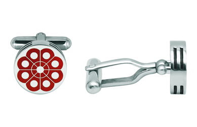 Silberne Charro-Knopf-Manschettenknöpfe in drei Höhen (Rot)Ref. Code: GE0412Manschettenknöpfe mit dem typischen Charro-Knopf von Salamanca in Flachrelief aus Sterlingsilber geschnitzt und einbrennlackiert, mit einer Dicke von 4 mm in drei Höhen.Die Handwerkskunst ist sorgfältig und akribisch.Gr&ouml;&szlig;e: 14x14mm.