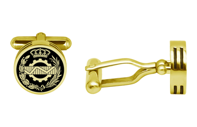 Gold plated Business Cufflinks in three heights (Black)Ref. code: GE0417Cufflinks with a carved coat of arms of Empresariales in bas-relief, baked enamel and gold plated, with a thickness of 4mm in three heights.We have all professions and careers available: Advocacy (Lawyer / Law), Commercial Agent, Quantity Surveyor, Architect (Architecture), ATS (Nursing), Fine Arts, Biological Sciences (Biology), Exact Sciences, Physical Sciences, Political Sciences, Political and Economic Sciences, Chemical Sciences, Commerce, Draftsman, Economics, Business, Pharmacy, Philosophy and Letters, Geography, Geological (Geology), Social Graduate, Computer Science, Agricultural Engineering, Civil Engineering, Electronic Engineering, Forestry Engineering, Mining Engineering, Naval Engineering, Higher Industrial Engineering, Industrial Technical Engineering, Telecommunications Engineering, Textile Engineering, Jewelry, Teaching, Medicine, Music, Psychology, Topography, Dentistry, Optics, Journalism, Veterinary Medicine.And if we don't have yours, please contact us.Size: 14x14mm.