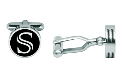 Gemelos personalizados con iniciales de plata en tres alturas (Negro)Referencia: GE0419Gemelos personalizados con las letras inciales de su nombre talladas bajo relieve en plata de ley y esmaltadas al horno, sobre acero pulido en tres alturas con un grueso de 4mm.Medida: 14x14mm.