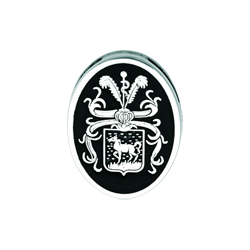 Personalisierte ovale Silberplakette "Heraldisches Wappen"Ref. Code: IS0140Personalisiertes Abzeichen mit heraldischem Wappen Ihres Nachnamens, in Sterlingsilber geschnitzt und im Ofen emailliert.Die Handwerkskunst ist sorgfältig und akribisch.Gr&ouml;&szlig;e: 15x20x3mm.