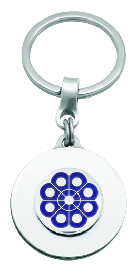 Schlüsselanhänger aus emailliertem Silber und Stahl "Button Charro de Salamanca"Ref. Code: LL0317In unseren Werkstätten in Handarbeit hergestellter Schlüsselanhänger aus poliertem Stahl, der sich weich anfühlt, und handemailliertem Sterlingsilber mit ewiger Garantie.Gr&ouml;&szlig;e: 30x30mm.