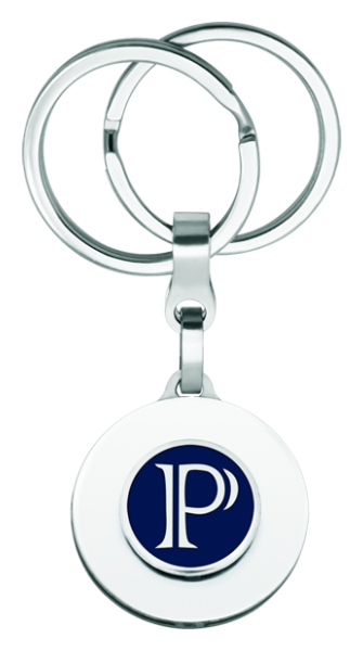 "Capital letter" silver keyringRef. code: LL0318Keyring made of soft stainless steel and hand enameled sterling silver.Size: 30x30mm.