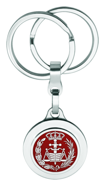 "Lawyer" silver and steel badge (Red)Ref. code: LL0334Lawyer keyring made of hand enameled sterling silver and soft stainless steel.Size: 28x28mm.