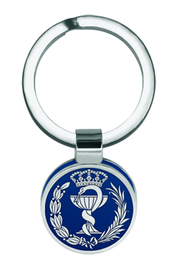 College of Pharmacy Keychain Made of Silver, Cellulose, and Steel (Blue)
Ref. code: LL0342
Keychain featuring the coat of arms of the pharmacy profession, made of hand-enameled sterling silver mounted on colored cellulose and polished steel.
Size: 18x18mm. College of Pharmacy Keychain Made of Silver, Cellulose, and Steel (Blue)
Ref. code: LL0342
Keychain featuring the coat of arms of the pharmacy profession, made of hand-enameled sterling silver mounted on colored cellulose and polished steel.
Size: 18x18mm.