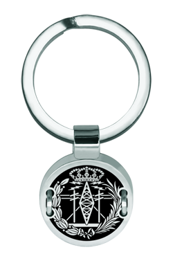 Porte-clés de la faculté d'ingénierie des télécommunications en argent, acier et aluminium (Noir)
Referencia: LL0349
Porte-clés orné du blason de la profession des ingénieurs en télécommunications, gravé et émaillé sur aluminium, et brodé au fil d'argent sur de l'acier poli.
Medida: 18x18mm. Porte-clés de la faculté d'ingénierie des télécommunications en argent, acier et aluminium (Noir)
Referencia: LL0349
Porte-clés orné du blason de la profession des ingénieurs en télécommunications, gravé et émaillé sur aluminium, et brodé au fil d'argent sur de l'acier poli.
Medida: 18x18mm.