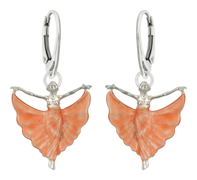 Boucles d'oreilles Art Nouveau en argent "Ballerina"Referencia: PE0036Boucles d'oreilles Art nouveau en argent sterling.Robe émaillée bleu, vert ou ambrePièces de musée inspirées des œuvres les plus représentatives des mouvements Art nouveau et Art déco, et du modernisme de la fin du XIXe siècle et du début du XXe siècle.Medida: 20x23mm.