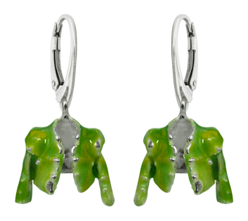 Boucles d'oreilles en argent "Costume de torero" (Vert)Referencia: PE0839Boucles d'oreilles en argent sterling.Émaillé en vert.Medida: 19x21mm.