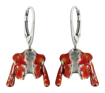 Boucles d'oreilles en argent "Costume typique de torero" (Rouge)Referencia: PE0942Boucles d'oreilles en argent sterling.Émaillé en rouge.Medida: 19x21mm.
