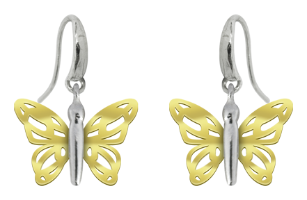 Boucles d'oreilles "papillon" Art Nouveau en or et argentReferencia: PE1684Boucles d'oreilles papillon Art Nouveau avec ailes plaquées or et corps en argent sterling.Pièces de musée inspirées des œuvres les plus représentatives des mouvements Art nouveau et Art déco, et du modernisme de la fin du XIXe siècle et du début du XXe siècle.Medida: 23x17mm.
