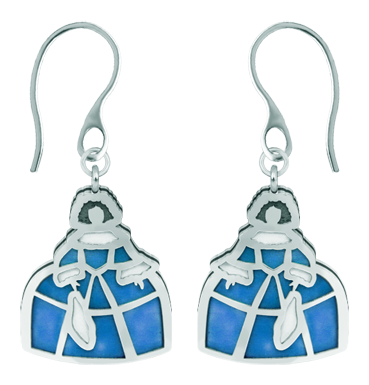Ohrringe aus emailliertem Silber und Stahl "Meninas" (Blau)Ref. Code: PE3068Meninas-Ohrringe aus handemailliertem Sterlingsilber und poliertem Stahl, die sich weich anfühlen.Gr&ouml;&szlig;e: 20x23mm.