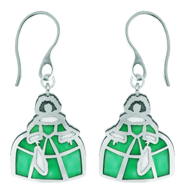 Boucles d'oreilles en argent émaillé et acier "Meninas" (Vert)Referencia: PE3068Boucles d'oreilles Meninas en argent sterling émaillé à la main et en acier poli doux au toucher.Medida: 20x23mm.