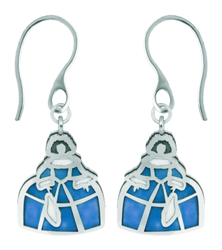 Boucles d'oreilles en argent émaillé et acier "Meninas" (Bleu)Referencia: PE3069Boucles d'oreilles Meninas en argent sterling émaillé à la main et en acier poli doux au toucher.Medida: 16x19mm.