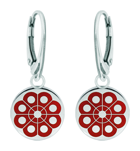 Ohrringe aus emailliertem Silber "Button Charro de Salamanca" (Rot)Ref. Code: PE3184In unseren Werkstätten handgefertigte Ohrringe aus poliertem, glattem Stahl und handemailliertem Sterlingsilber mit einer ewigen Garantie.Gr&ouml;&szlig;e: 14x14mm.